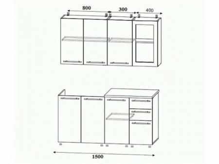 Кухня Венге Беленый Дуб 2м image 2